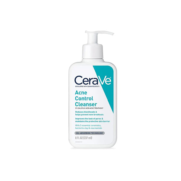CeraVe Acne Control Cleanser Salicylic Acid 2% Oil Absorbing Technology - 237ml